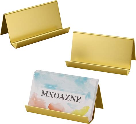gold business card holder desk